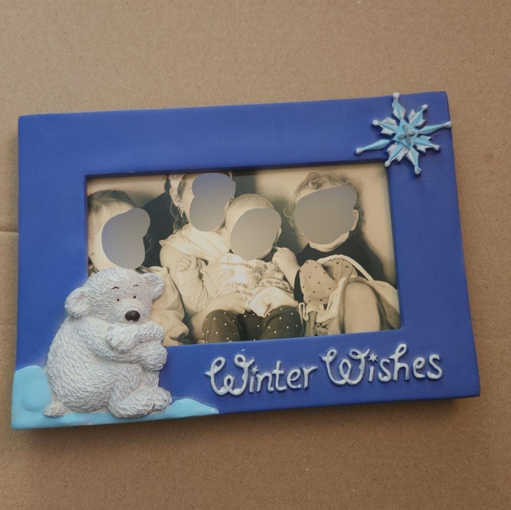 Blue "Winter Wishes" Photo Frame